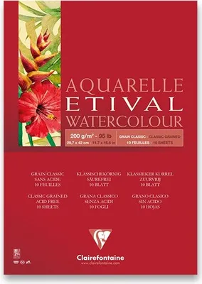 Obrázek produktu pro Clairefontaine 96375C Akvarelový blok Clairefontaine ETIVAL, DIN A3