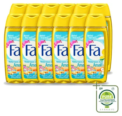 Obrázok produktu pre 12 kusov gélu na sprchovanie Fa Mediterranean Jewels Amalfi – Orchidea a citrus – 250 ml – veľké balenie