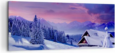Produktbild von Bild auf Leinwand - Leinwandbild - Winter Landschaft Frost Schnee - 100x40cm - Wand Bild - Wanddeko - Leinwanddruck - Bilder - Kunstdruck - Wanddekoration - Leinwand bilder - Wandkunst - AB100x40-2315