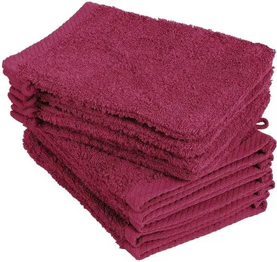 Produktbild von BaSaTex – Set mit 10 Waschlappen, Größe 15 x 21 cm, bordeauxrot, 100% Baumwolle