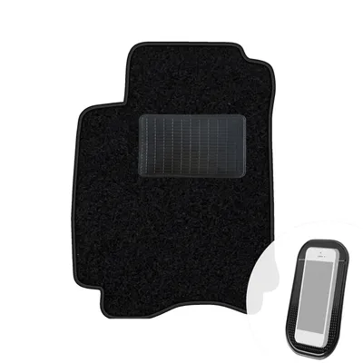Produktbild von moto-MOLTICO Fahrer Fußmatte Auto Velours Fahrerseite Autoteppiche Schwarz Fahrermatte 1-teilig passend für Renault Laguna II 2001-2007