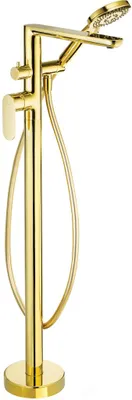 Produktbild von Wannenarmatur, freistehend, mit Duschset - gold