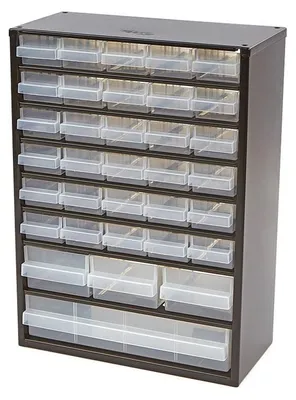 Produktbild von Raaco Metallkommode mit 34 Schubladen und 10 Fächern