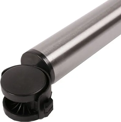 Produktbild von Tischbein Möbelbein Tischfuss Möbelfuss auf Rolle mit Bremse 710mm ø 50mm Edelstahl Optik
