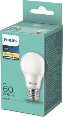 Immagine prodotto di Lampadina LED E27 8W Colore caldo Philips