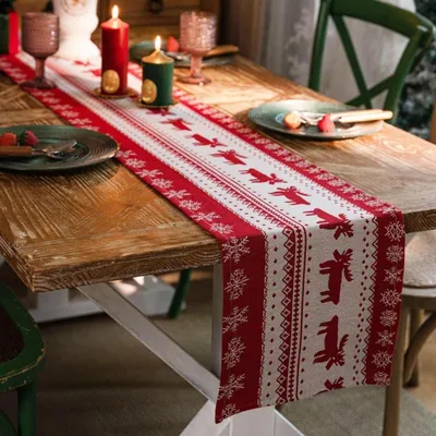 Zdjęcie produktu dla Świąteczny dekoracyjny bieżnik na stół Świąteczny bieżnik na stół Boże Narodzenie 33x180cm