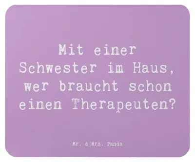 Produktbild von Mr. & Mrs. Panda Mauspad Spruch Schwester Glück - Lavendeltraum - Geschenk, Geschenke, Familie, Unterstützung, mousematte, Familiengeschenk, Mousepad, computermatte