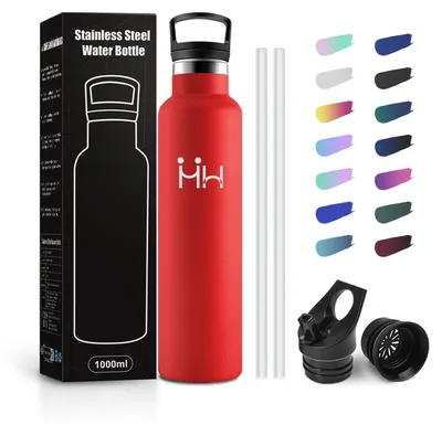 Produktbild von JAPORIA Trinkflasche Sport 1L, Wasserflasche Kohlensäure Geeignet, Auslaufsicher