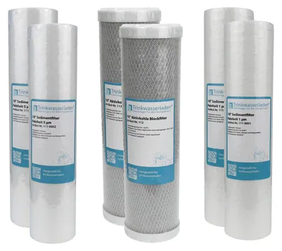 Produktbild von 1 Jahr Filter Set 10' 6-teilig Ersatzfilter Umkehrosmose RO Sediment Aktivkohle