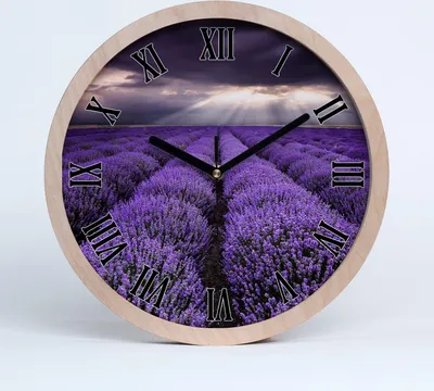 Produktbild von Holzuhr 20fi cm wanduhr - schwarze Spitzen - Lavendelfeld