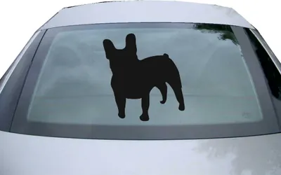 Produktbild von Indigos UG - Aufkleber Heckscheibe & Motorklappe DE7050 - schwarz - 600x555 mm - Bulldogge Hund - Auto Scheiben Fenster Heckklappe Tuning Racing JDM - Die cut