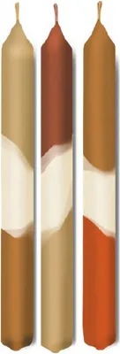 Produktbild von TREND STABKERZE DIP DYE Höhe 24 cm MIX BRAUN ORANGE