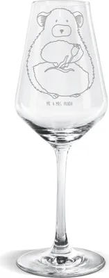 Produktbild von Mr. & Mrs. Panda Weinglas Chinchilla Blume - Transparent - Geschenk, Lustige Sprüche, wein glas, Weißwein, Chaos, Büro, Für, Chinchillas, Liebeskummer, Kummer