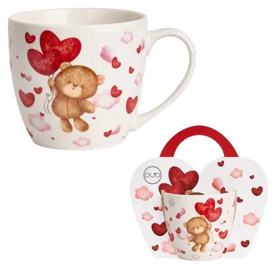 Image de Tasse en porcelaine dans un coffret cadeau Ours avec ballons