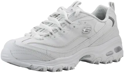 Produktbild von Skechers Damen D'Lites Fresh Start Turnschuhe, White Leather/Mesh/Silver Trim, 3