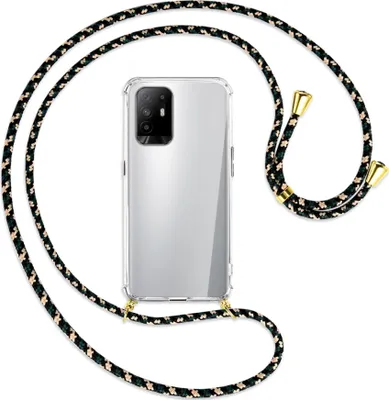 Produktbild von Handykette Backcover-Schutzhülle mit Band (Metall goldfarben) für Oppo A94 5G / F19 Pro+ 5G - camouflage