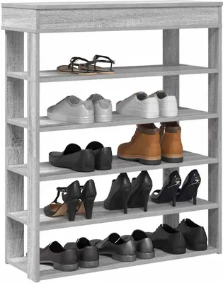 Immagine prodotto di vidaXL Portascarpe grigio Sonoma 80x30x98 cm Materiale a base di legno