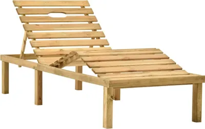 Immagine prodotto di Lettino da giardino con tavolo in legno di pino impregnato