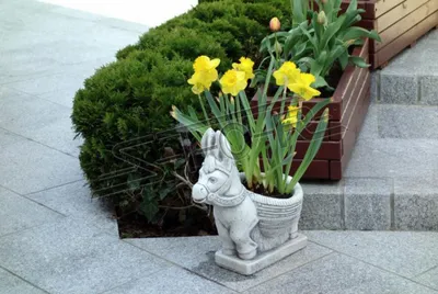 Produktbild von Blumenkorb Blumen Vase Gefäss Garten Terrasse Dekoration Statue Figuren S103059