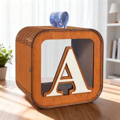 Produktbild von Personalisierte Spardose für Kinder, Spardose aus Holz, kreative große Spardose als Geschenk für Jungen, Mädchen, Erwachsene, zum Geburtstag (A)