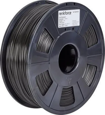 Produktbild von Renkforce RF-4511188 3D-Druckmaterial Polyacticsäure (PLA) Schwarz 1 kg (RF-4511188)