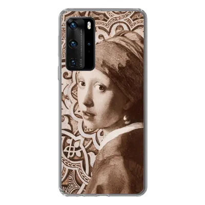 Produktbild von MuchoWow® Handyhülle Schutzhülle Hülle für Huawei P40 Pro Das Mädchen mit dem Perlenohrring - Vermeer - Schnittmuster Silikon Softcase Handy Hülle - Schutz
