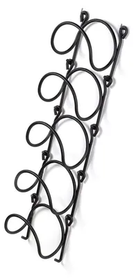 Weinregal aus Metall, für 5 Flaschen, Wandmontage, schwarz