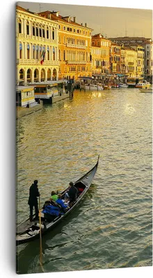 Produktbild von Bild auf Leinwand - Leinwandbild - Ansicht Wasser Gondel Reise - 45x80cm - Wand Bild - Wanddeko - Leinwanddruck - Bilder - Kunstdruck - Wanddekoration - Leinwand bilder - Wandkunst - PA45x80-0452