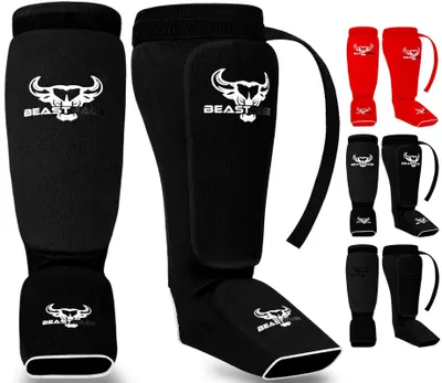 Image de Solidchoice - Protège-tibias rembourrés pour kickboxing et muay thai