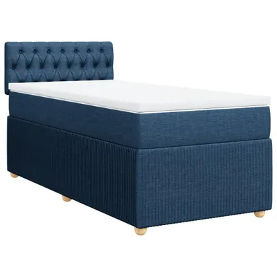 Produktbild von Boxspringbett mit Matratze Blau 90x200 cm Stoff