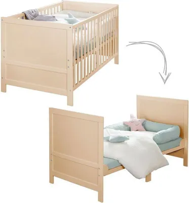 Produktbild von Babybett, 70 x 140 cm, Umbaubar zum Juniorbett, Roba Easy Sleep, Naturholz