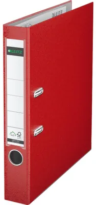 Zdjęcie produktu dla Leitz 180° Plastic Lever Arch File, A4, Czerwony, 350 ark., 5,2 cm, 55 mm, 320 mm