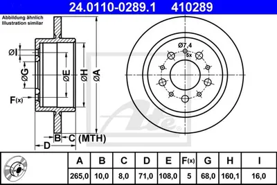 Produktbild von ATE Bremsscheibe  24.0110-0289.1