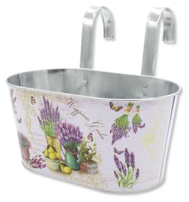 Produktbild von Metall Hängetopf mit 2 Henkeln - 23cm x 11cm Lavendel 1 Stück