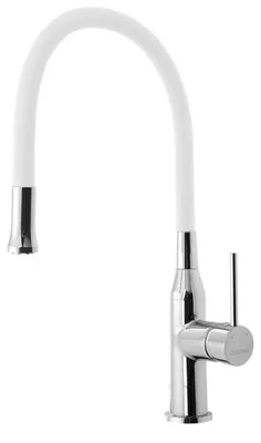 Productafbeelding van Sapho SILI keukenkraan, met flexibele uitloop, wit/chroom