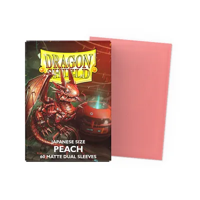 Zdjęcie produktu dla Podwójne matowe rękawy Dragon Shield w rozmiarze japońskim - brzoskwiniowe (60 rękawów)
