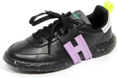 Produktbild von H2056 sneaker donna HOGAN-3R Frau Leder Schuhe schwarz