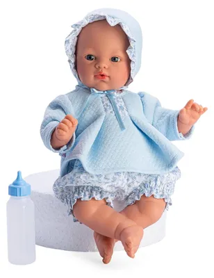 Produktbild von Asi Babypuppe Koke 36cm - Puppe mit blauer und Blumenbekleidung