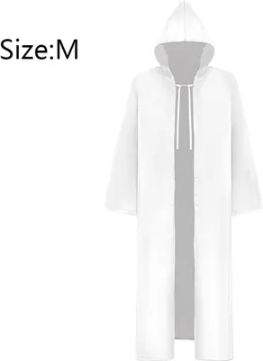 Produktbild von Party Halloween Gothic Cape Cod Kostüm mittelalterliche Kapuze Robe Stoff Halloween Kostüme für Männer und Frauen, Weiß, S