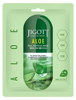 Obrázek produktu pro Jigott Aloe Real Ampoule Mask Zklidujc pleov maska, 27ml