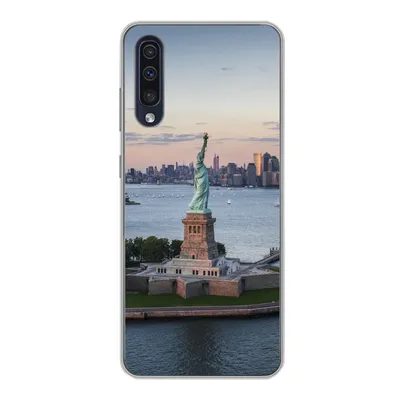 Produktbild von MuchoWow® Handyhülle Schutzhülle Hülle für Samsung Galaxy A30s New York - Freiheitsstatue - Skyline Silikon Softcase Handy Hülle - Karteninhaber