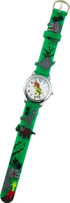 Image de Montre analogique pour enfant verte - Dinosaure