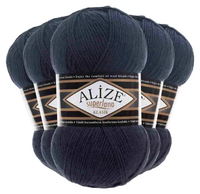 Strickgarn ALIZE SUPERLANA KLASIK 58 marineblau