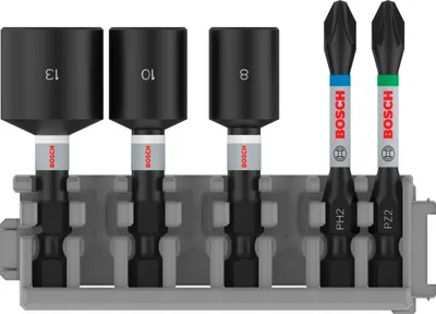 Produktbild von PRO Impact Set mit Steckschlüsseln, PH2x50, PZ2x50, NS8x50, NS10x50, NS13x50 mm