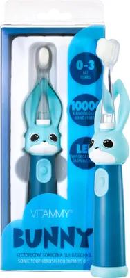 Obrázok produktu pre VITAMMY Bunny Blue sonická zubná kefka pre deti 0-3 roky Modrá