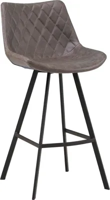 Immagine prodotto di Sgabello da bar Happyment Falino – Taupe – Con schienale e poggiapiedi – Pelle finta – Sgabello da bar per cucina e bar – Portata massima 120 kg – 1 pezzo