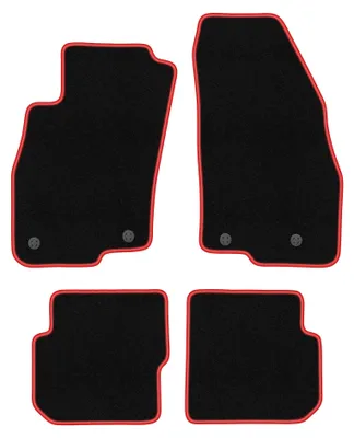 Image de Tapis de sol en moquette pour Alfa Romeo Mito 2008-2019 (à hayon) – jeu 4 pièces, noir/rouge, sur mesure – Wielganizator CARLUX
