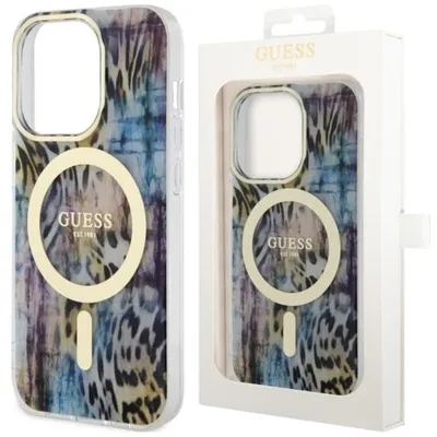 Produktbild von Guess Leopard MagSafe - iPhone 14 Pro Max Hülle (Blau)