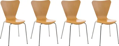 Produktbild von CLP 4er Set Besucherstuhl Calisto stapelbar natur