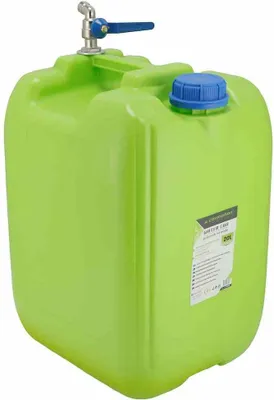 Produktbild von Wasserkanister 20 L mit langem metallischem oberen Ventil tropffrei